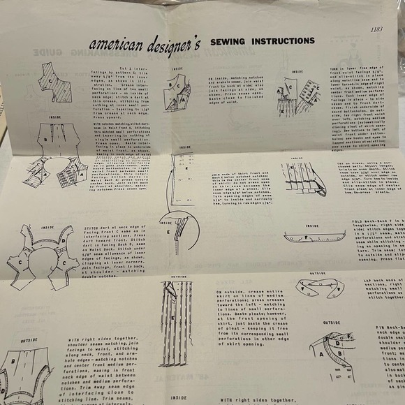 American Designer Joseph Halpert Vintage 1950's Pattern #1183 Dress Size 12 HTF - Picture 4 of 5